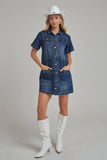 Maribeth Denim Dress with Horsebit Trim