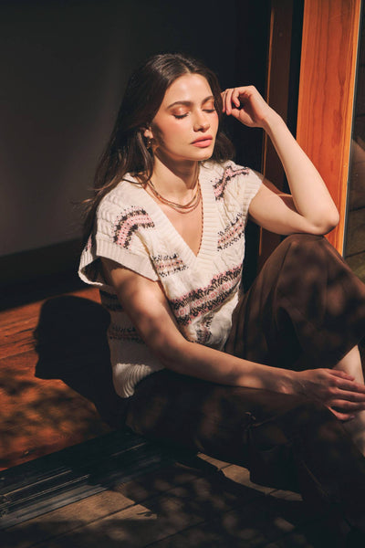 Nordic Charm Cable Sweater Vest