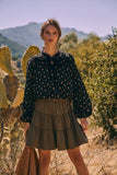 Mineral Washed Linen Blend Skirt