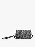 Riley Leopard 3 Compartment Crossbody/Wristlet