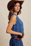 Maisy Button-Front Denim Vest