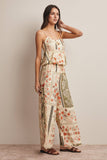Patchwork Floral Wide-Leg Pants
