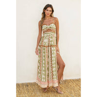 The Bahamas Cutout Smocked Maxi Dress