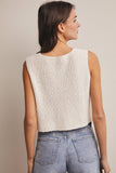 Button-Front Knit Vest Top