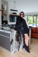Harmony Faux Fur Yin-Yang Jacket in Noir et Blanc