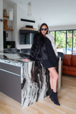 Harmony Faux Fur Yin-Yang Jacket in Noir et Blanc