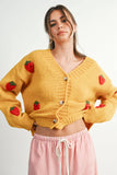 Strawberry Embroidered Cardigan