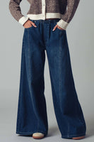 Wide Leg Drawstring Western Pants