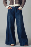 Wide Leg Drawstring Western Pants