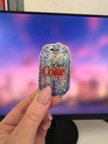 Disco Ball Diet Coke Can Glitter Vinyl Sticker