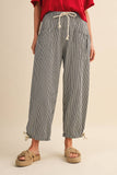 Denim Striped Parachute Pants