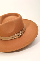 Vegan Suede Double Strap Fedora