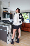 Harmony Faux Fur Yin-Yang Jacket in Noir et Blanc