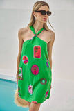 Trinie Postcard Amory Halter Mini Dress