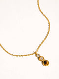 Evania 18K Gold Non-Tarnish Tiger Eye Drop Necklace