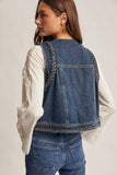 Jillie Denim Braided Vest