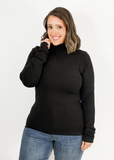 One Size | Signature Stretch Long Sleeve Mockneck Turtleneck (MANY COLORS)