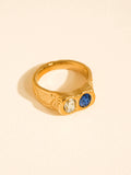 Rosina 18K Gold Non-Tarnish Blue CZ Ring