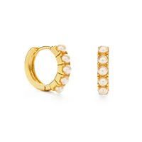15mm Pearl Huggie Hoops