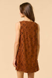 Flower Cut-Out Suede Dress