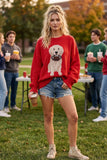 Oversized Gameday Football Puppy Sweater (Red or Blue)