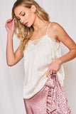 Rachel Lace-Trim Satin Camisole