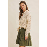 Mineral Washed Linen Blend Skirt
