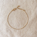 18k Gold Filled 0.5mm Marley Box Chain Anklet