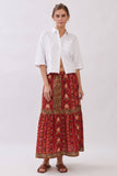 Ginny Red Floral Maxi Skirt