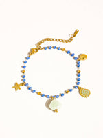 Elowen 18K Gold Non-Tarnish Shells and Star Beaded Bracelet
