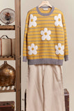 Daisy Patched Striped Sweater