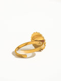 Rose 14K Gold Adjustable Round Stone Ring