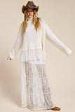 Fringe Hem Ribbed Turtleneck Sweater