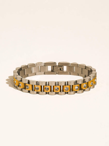 Faelys 18K Gold Non-Tarnish Two-Tone Watchband Bracelet