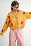 Strawberry Embroidered Cardigan