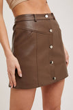 Faux Leather Button Mini