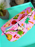 Quilted Toiletry Makeup Cosmetics Bags | Lucky Vibes Pink
