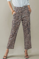 Savanna Leopard Cropped Cargo Pants