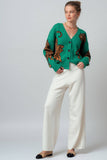 Tiger Jacquard Knit Sweater (Navy, Emerald)