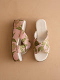 The Fresno | Rose Garden Raffia Platform Sandal