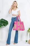 Hot Pink Tiger Handmade Reversible Tote Bag