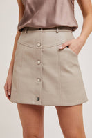 Faux Leather Button Mini