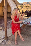 Lissy Red Dot Tank & Midi Skirt Set