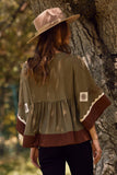 Color Block Airflow Oversized Peasant Blouse (Fuchsia, Black, or Olive)