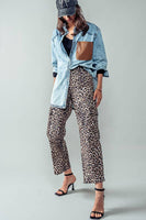 Savanna Leopard Cropped Cargo Pants