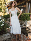 Embroidered Tiered Midi Dress