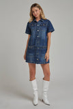 Maribeth Denim Dress with Horsebit Trim