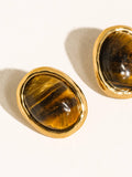Dahlia 18K Gold Vintage Natural Stone Earring