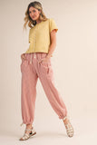 Denim Striped Parachute Pants