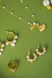 Capella 18K Gold Seashell & Sea Star Pearl Necklace